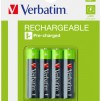 Verbatim RECHARGEABLE BATTERY AAA 4 PACK / HR03