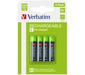 Verbatim RECHARGEABLE BATTERY AAA 4 PACK / HR03