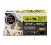 КАФЕ КАПСУЛИ NESCAFE DOLCE GUSTO ESPRESSO INTENSO ПРОМО ПАКЕТ 60+8 БР.