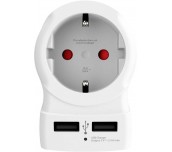 Адаптер SKROSS Europe към USA, USB, Бял