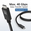 Кабел ACT USB-C - USB-C, 0.8 м / USB4, 40Gbps, 240W, сертифициран USB-IF