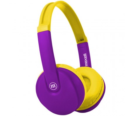 Блутут детски слушалки Maxell KIDZ HP-BT350, Малък размер, Виолетов/Жълт