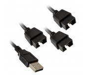USB Хъб Lian Li PW-U2TPAB USB 2.0 1-към-3 Hub - Черно