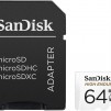 Карта памет SANDISK micro SDXC UHS-I, U3, SD Адаптер, 64GB