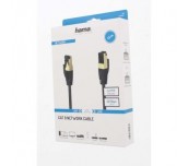 Мрежов пач кабел HAMA S/FTP, CAT 8, RJ-45 - RJ-45, 40Gbit/s, 1.50 m, Halogen-free, Черен