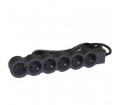 Разклонител 694566 6х шуко, 3м. кабел, черно/сив