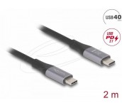 Delock Кабел E-Marker, USB-C, 240W, 2 m, сив