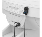 Блутут приемник за кола HAMA AUX-In, USB зарядно, 2.1 A, Свободни ръце, Черен