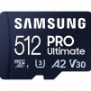 Samsung 512GB micro SD Card PRO Ultimate with USB Reader , UHS-I, Read 200MB/s - Write 130MB/s, U3, V30, A2