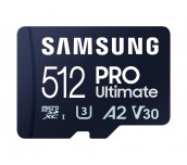 Samsung 512GB micro SD Card PRO Ultimate with USB Reader , UHS-I, Read 200MB/s - Write 130MB/s, U3, V30, A2