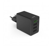 HAMA Мини Зарядно 220V 35 W, 1x USB-C PD, 3x USB-A, Черно