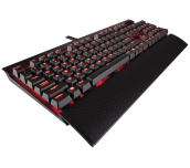 Геймърска клавиатура Corsair K70 LUX Mechanical (метална основа, Red Backlit, Cherry MX Red, US layout) Black