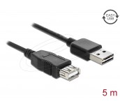 Кабел удължителен USB-A 2.0 мъжко reversible към USB-A 2.0 женско , 5m