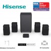 Hisense HT Saturn, 4.1.2Ch Sound Bar with Wireless Subwoofer, 720W, Dolby Atmos, Tuned by Devialet , DTS:X,Quad Satellite Speakers , Black