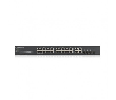 Суич ZYXEL GS1920-24V2, 24 портов Gigabit Smart-Managed,Fanless, за монтаж в шкаф