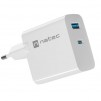 Natec USB Charger  Ribera Gan 1X USB-A + 1X USB-C 65W, White
