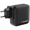 Verbatim Mini GaN Charger 165W 4 Port US plug with EU and UK adaptors