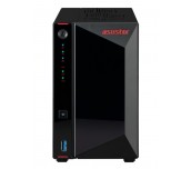 Asustor Nimbustor AS5402T, 2 Bay NAS, Quad-Core 2.0GHz CPU, Dual 2.5GbE Ports, 4GB SO-DIMM DDR4 (Max. 16GB), Four M.2 SSD Slots (Diskless), 3x USB 3.2 Gen 1 Type A, WOW (Wake on WAN), WOL, System Slee