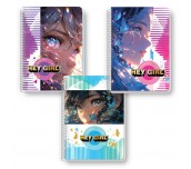 ТЕТРАДКА СПИРАЛА B&W MANGA GIRL А4 80Л 2 ТЕМИ