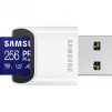 Карта памет Samsung PRO Plus, microSDXC, UHS-I, 256GB, Адаптер, USB четец