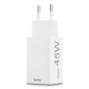 HAMA Бързо мини зарядно, 45 W, 1x USB-C - 1x USB-A, PD, бяло