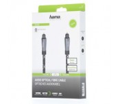 Оптичен аудио кабел HAMA ODT plug (Toslink), Метални накрайници, 1.5 м, Черен