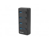 Natec USB 3.0 Hub Mantis 2 4-Port On/Off With AC Adapter