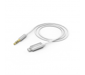 Аудио кабел HAMA, Lightning мъжко - 3.5 mm жак мъжко, 1.0 м, Бял