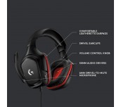 Геймърски слушалки Logitech G332, Микрофон, Черни