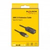 Удължителен кабел DeLock, USB-A мъжко - USB-A женско, USB 2.0, 10 м, Черен