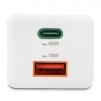HAMA Бързо мини зарядно, 45 W, 1x USB-C - 1x USB-A, PD, бяло