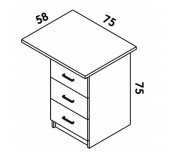 ПЛОТ НОСЕЩ+КОНТЕЙНЕР, 3 ЧЕКМЕДЖЕТА, TEMPO 75/58/75