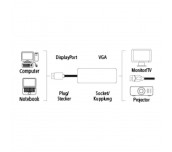 Адаптер HAMA, DisplayPort мъжко - VGA женско, Full-HD 1080p, Черен