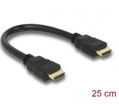 Кабел Delock High Speed, HDMI мъжко - HDMI A мъжко, 4K, 0.25 m, Ethernet
