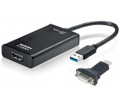 Адаптер j5create JUA350 USB 3.0 към HDMI с конвертор HDMI/DVI