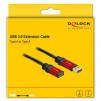 Удължителен кабел Delock USB-A мъжко - USB-А женско, 2 м, Premium, Екраниран, Черен