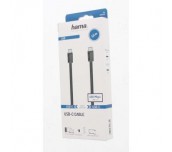 Кабел HAMA USB-C мъжко - USB-C мъжко,1.5 м,черен,3A,60W,480Mb/s