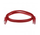 Мрежов пач кабел ACT U/UTP, CAT 6, RJ-45 - RJ-45, 1 m, Медни проводници, Червен, Булк опаковка
