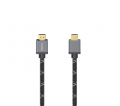 Кабел HAMA Ultra HD, HDMI мъжко - HDMI мъжко, 8K, 48GB/s, Метал, 1 м, Позл. конектори, Черен