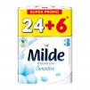 ТОАЛЕТНА ХАРТИЯ MILDE RELAX/SENSITIVE 24+6БР 3ПЛ