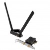 Asus PCI-E Adapter, PCE-BE92BT, BE9400, Tri-Band, Bluetooth 5.4, magnetized base, WPA3, OFDMA, MLO, only compatible with lntel motherboards, Black