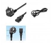 Estillo Захранващ кабел,0.75мм2, VDE тест, 1.8м, черен, булк опаковкан