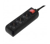 HAMA Разклонител 3гнезда, 1.4м,черен с бутон вкл/изкл