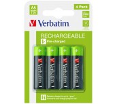 Verbatim RECHARGEABLE BATTERY AA 4 PACK / HR6