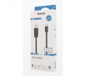 Кабел HAMA USB-C мъжко-USB-A мъжко, USB 3.2 Gen 1, 5Gbit/s, 0.25 м., Черен