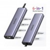 МУЛТИФУНКЦИОНАЛЕН АДАПТЕР UGREEN CM512 6in1 HDMI/USB/RJ45+PD