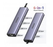 МУЛТИФУНКЦИОНАЛЕН АДАПТЕР UGREEN CM512 6in1 HDMI/USB/RJ45+PD