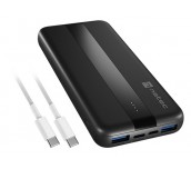 Natec Powerbank Trevi Slim Q V2 10000MAh 2X USB-A 18W + 1X USB-C 20W + USB-C - USB0-C CABLE