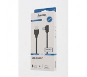 Кабел HAMA USB-C мъжко- USB A, 90°, 0.75 м, USB 2.0, 480Mbit/s, Черен