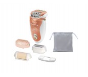 Rowenta EP5720F1, Soft Sensation, new anti pain system, removable head, vision light, acc: armpit, exfo roller, shaving head, trimming comb, pouch